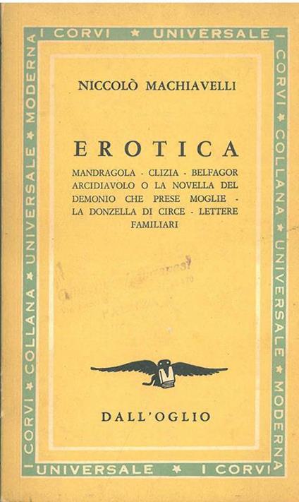 Erotica. A cura di G. Lazzeri - Niccolò Machiavelli - copertina