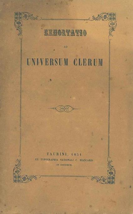 Exhortatio ad universum clerum - copertina