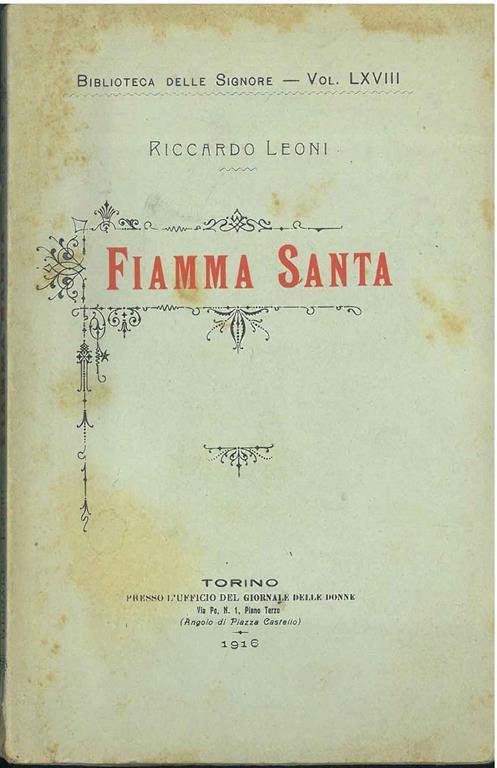 Fiamma santa - Riccardo Leoni - copertina