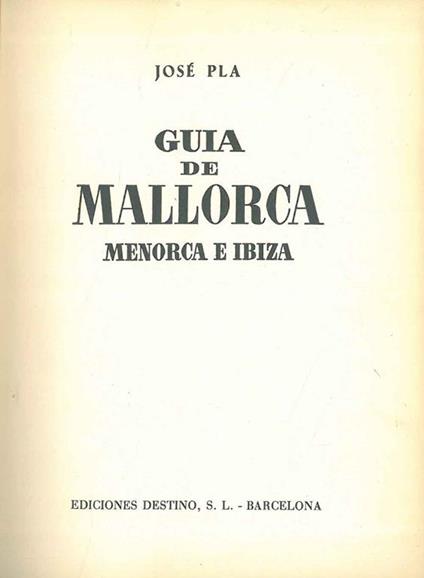 Guia de Mallorca Menorca e Ibiza - José Pla - copertina