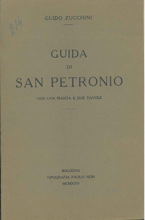 Guida di San Petronio - Guido Zucchini - copertina