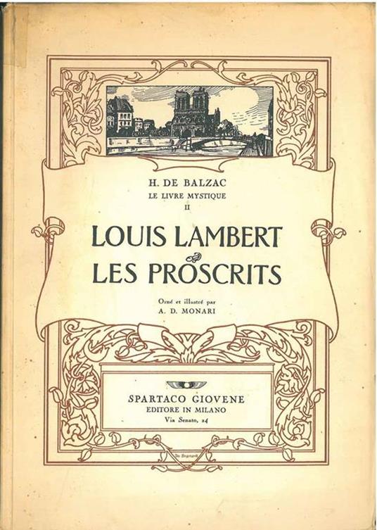 Louis Lambert. Les proscrits. Le livre mystique - Honoré de Balzac - copertina