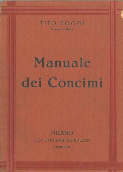 Manuale dei concimi - Tito Poggi - copertina