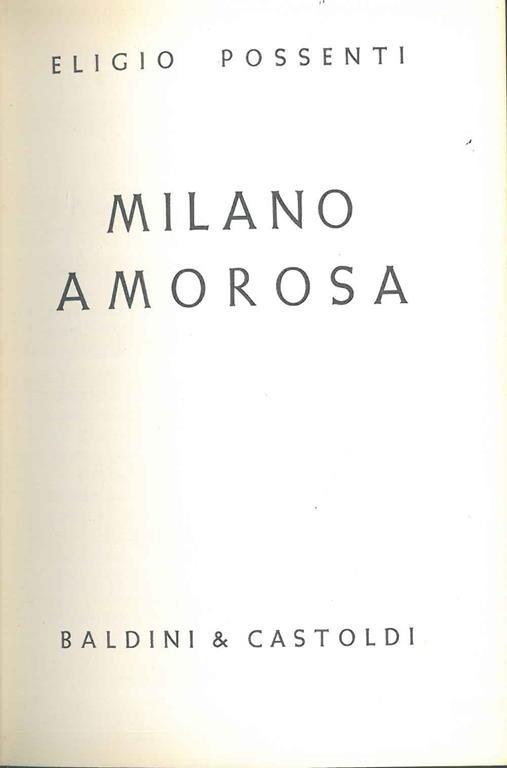 Milano amorosa - Eligio Possenti - copertina