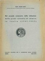 Nel secondo centenario della istituzione della prima cattedra di chimica in Italia (1737 - 1937)