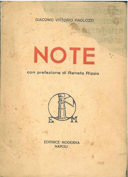 Note. Prefazione di R. Rippo - Giovanni Paolozzi - copertina