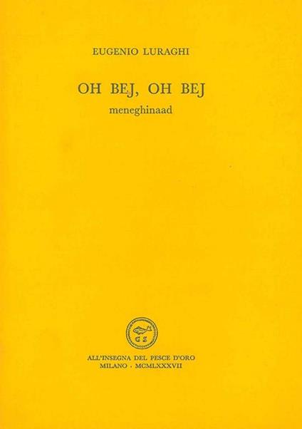 Oh bej, oh bej - Eugenio Luraghi - copertina