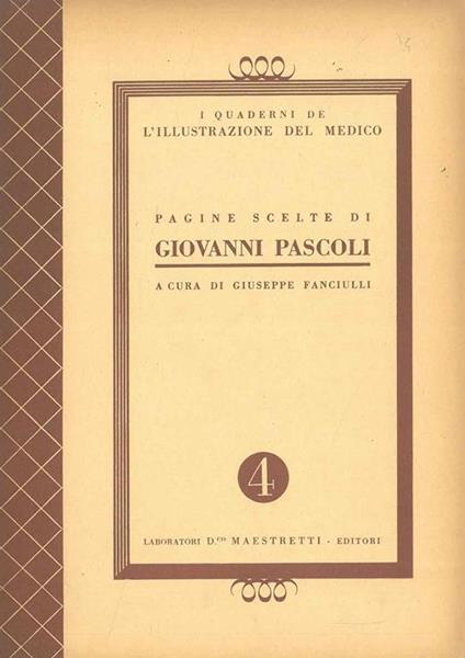 Pagine scelte di Giovanni Pascoli - Giuseppe Fanciulli - copertina