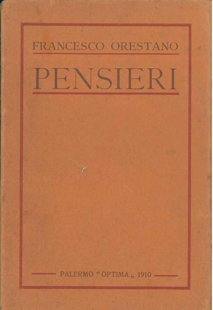 Pensieri - Francesco Orestano - copertina