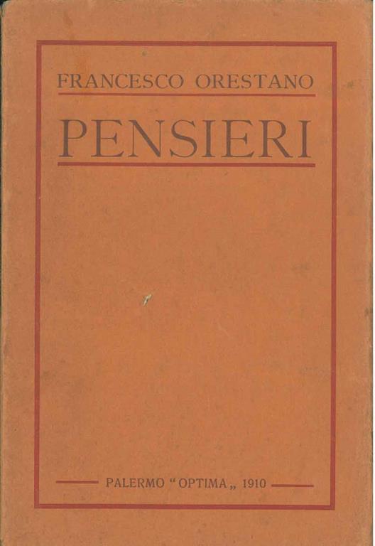 Pensieri - Francesco Orestano - copertina