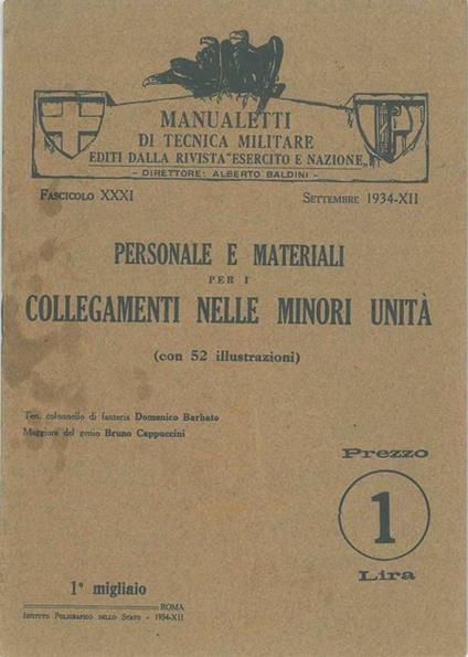 Persone e materiali per i collegamenti nelle minori unità - Domenico Barbato - copertina