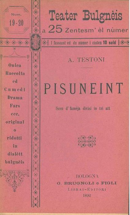 Pisuneint. Scen d'famèja divisi in tri att - Alfredo Testoni - copertina