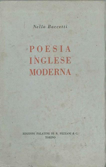 Poesia inglese moderna - Nello Baccetti - copertina