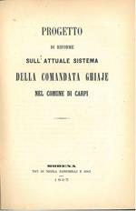 Progetto di riforme sull'attuale sistema della comandata Ghiaje nel comune di Carpi