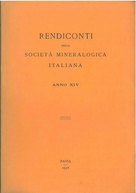 Rendiconti della società mineralogica italiana. Anno XIV - copertina