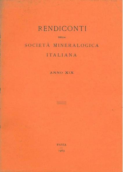 Rendiconti della società mineralogica italiana. Anno XIX - copertina