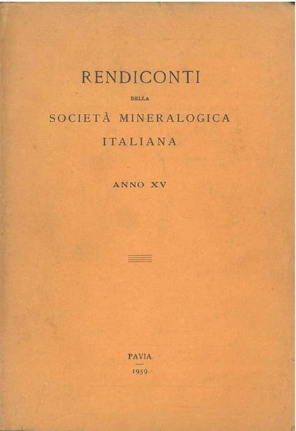 Rendiconti della società mineralogica italiana. Anno XV - copertina