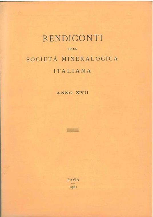 Rendiconti della società mineralogica italiana. Anno XVII - copertina