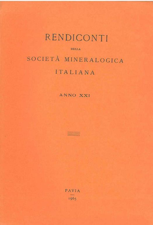 Rendiconti della società mineralogica italiana. Anno XXI - copertina