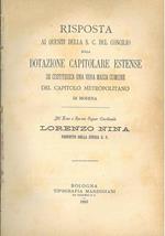 Risposta ai questiti della S. C. del concilio sulla dotazione capitolare estense se costituisca una vera massa comune del capitolo metropolitano di Modena