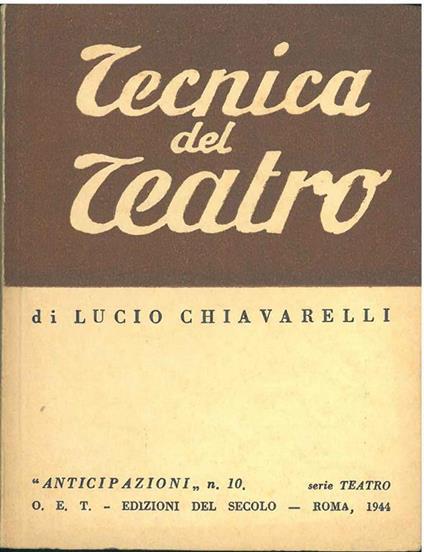 Tecnica del teatro - Lucio Chiavarelli - copertina