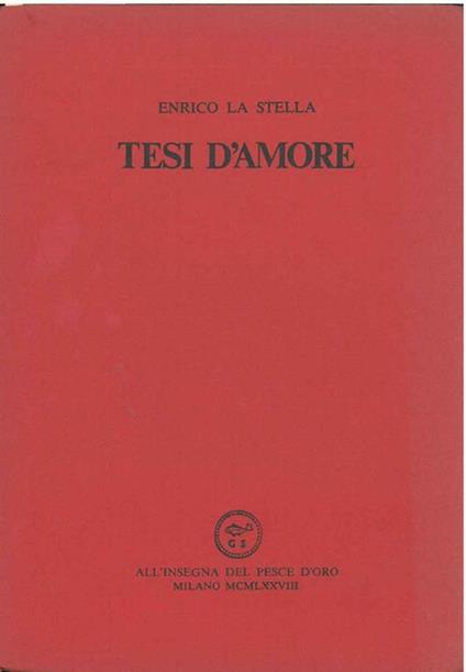 Tesi d'amore - Enrico La Stella - copertina