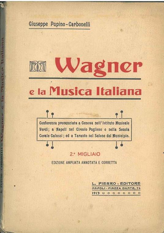 Wagner e la musica italiana - Giuseppe Pupino-Carbonelli - copertina