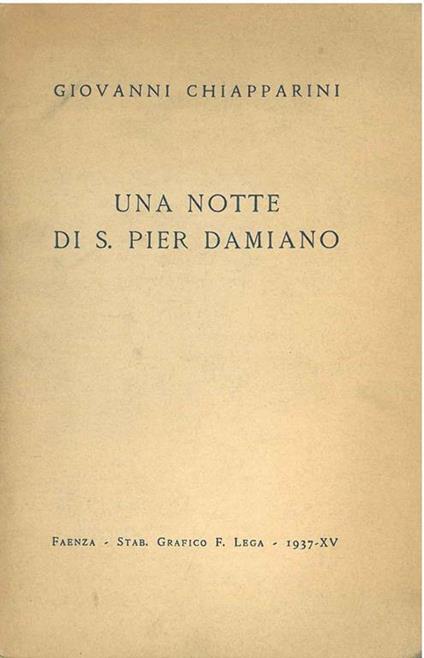 Una notte di S. Pier Damiano - Giovanni Chiapparini - copertina