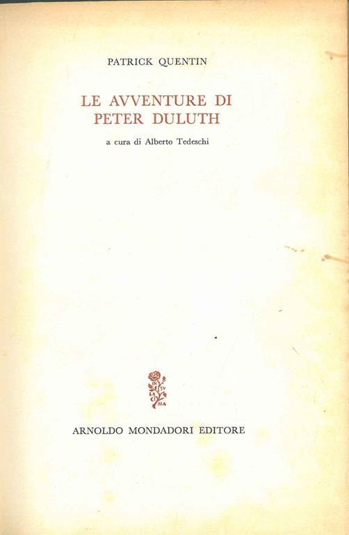 Le avventure di Peter Duluth A cura di A. Tedeschi - Patrick Quentin - copertina