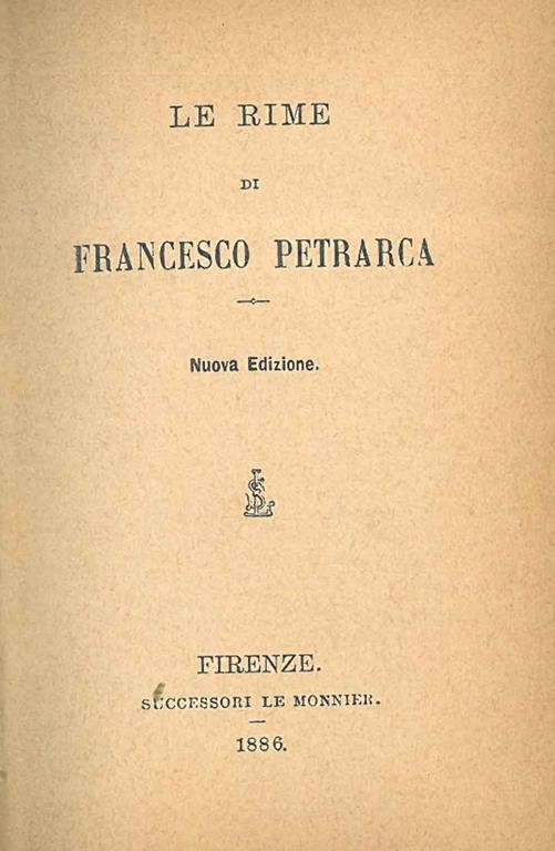 Le rime di Francesco Petrarca - Francesco Petrarca - copertina