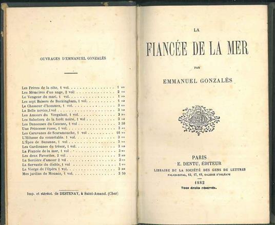 La fiancée de la mer - Emmanuel Gonzalès - copertina