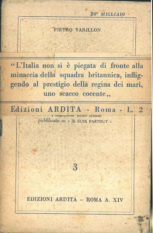 L' aspetto navale del conflitto anglo-italiano - Pietro Varillon - copertina