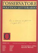 L' osservatore politico letterario. Rivista mensile diretta da Giuseppe Longo. 1975/5. In evidenza: Corrispondenza politica Salvemini-Maranini