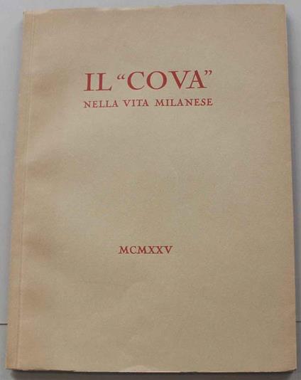 Il Cova nella vita milanese - copertina