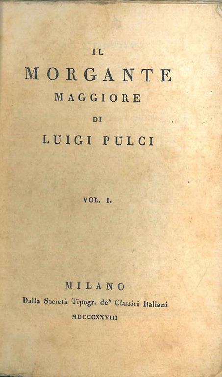 Il Morgante maggiore - Luigi Pulci - copertina