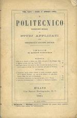 Il Politecnico: repertorio mensile di studj applicati alla prosperità e coltura sociale. Vol. xxv, completo dei tre fascicoli, 1865