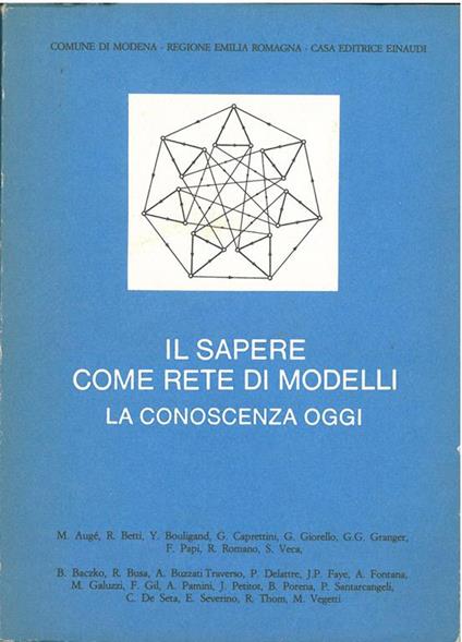 Il sapere come rete di modelli. La conoscenza oggi. Convegno internazionale promosso dal comune di Modena, gennaio 1981 - Marc Augé - copertina