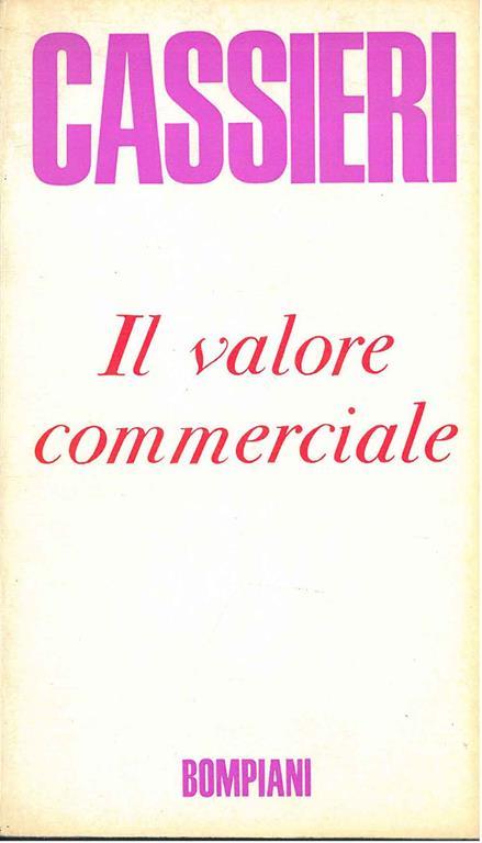 Il valore commerciale - 23 pollici - Giuseppe Cassieri - copertina