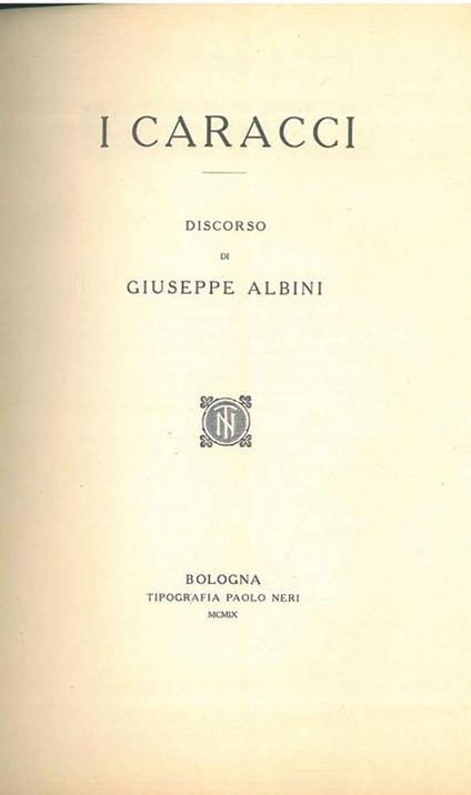 I Caracci - Giuseppe Albini - copertina