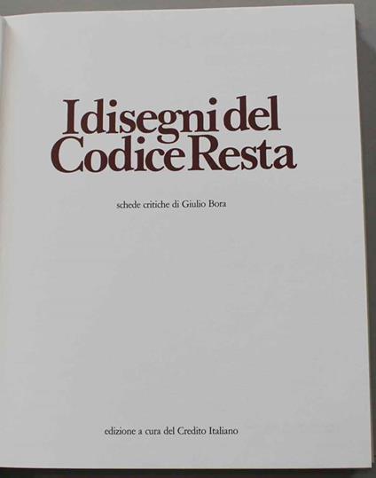 I disegni del Codice Resta - Giulio Bora - copertina