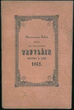 Usservaziòn Zelést fatti dal véir duttòur Truvléin souvra l'ann 1852 dov s'védd al far dla Louna con i su quart e 'l Fést mobil, stabil e cmandà