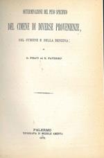 Determinazione del peso specifico del cimene di diverse provenienze, del cumene e delle benzina