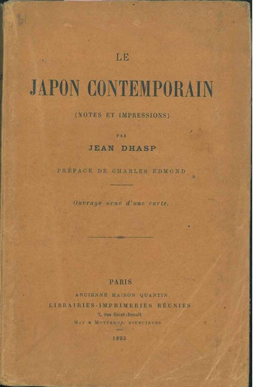 Le Japon contemporain (notes et impressions) par Jean Dhasp. Preface de Charles Edmond - Jean Dhasp - copertina