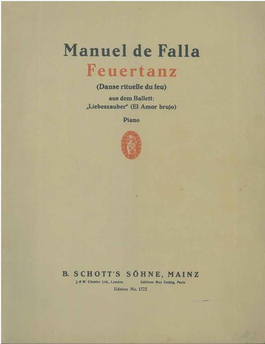 Feuertanz. (Danse rituelle du feu). Kompositionen fur Klavier zu 2 Handen - Manuel De Falla - copertina
