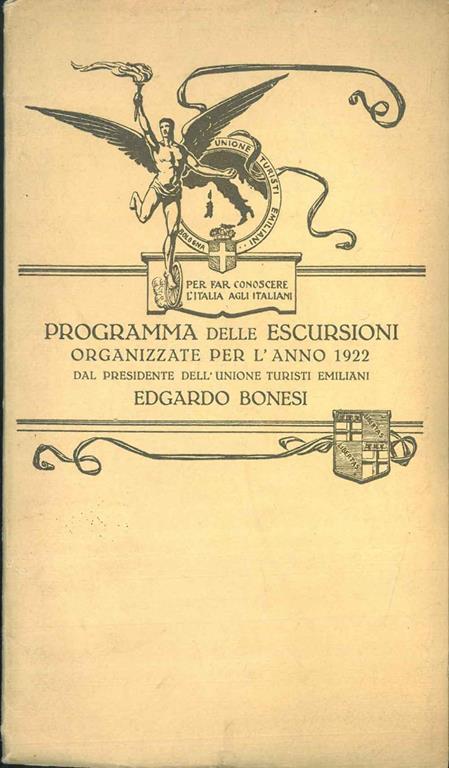 Programma delle escursioni organizzate per l'anno 1922 - Edgardo Bonesi - copertina