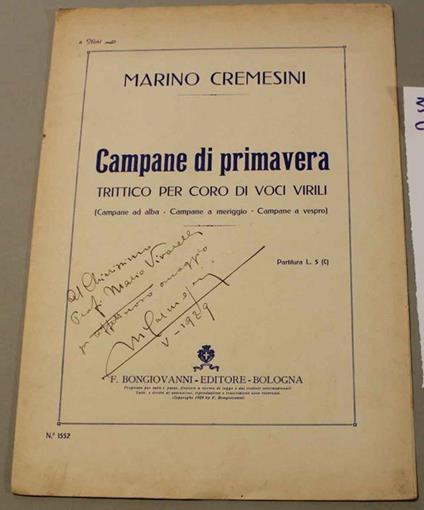 Campane di primavera. Trittico per coro di voci virili - Marino Cremesini - copertina