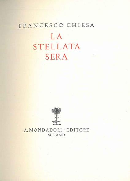 La stellata sera - Francesco Chiesa - copertina