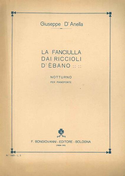 La fanciulla dai riccioli d'ebano. Notturno per pianoforte - copertina