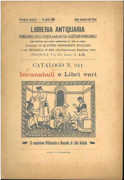 Incunaboli e libri vari. Catalogo n. 241 - copertina