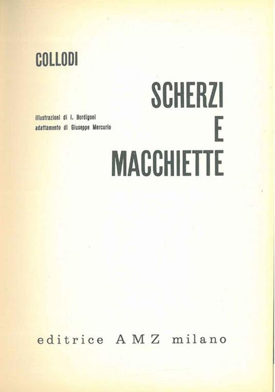 Scherzi e macchiette - Carlo Collodi - copertina